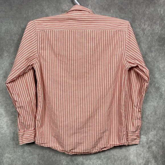 American Eagle Button Shirt Men Small Red Striped Button Down Long Sleeve Preppy - Picture 3 of 10